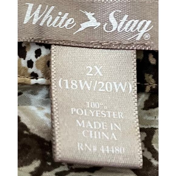 WHITE STAG LONG SLEEVES, BUTTON- UP BLOUSE, WOMENS, 2X(18W/20W), BROWN BEIGE - Picture 9 of 11